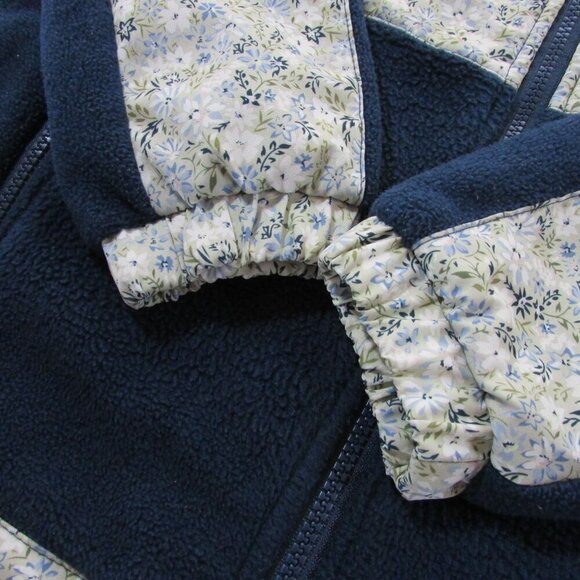 Hooey Youth Girls XL Lightweight Fleece Tech Full Zip Jacket Navy Floral - Picture 8 of 8